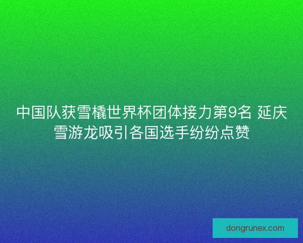 中国队获雪橇世界杯团体接力第9名 延庆雪游龙吸引各国选手纷纷点赞